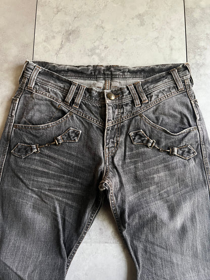 Rattle Trap Horsebit Whisker Wash Denim