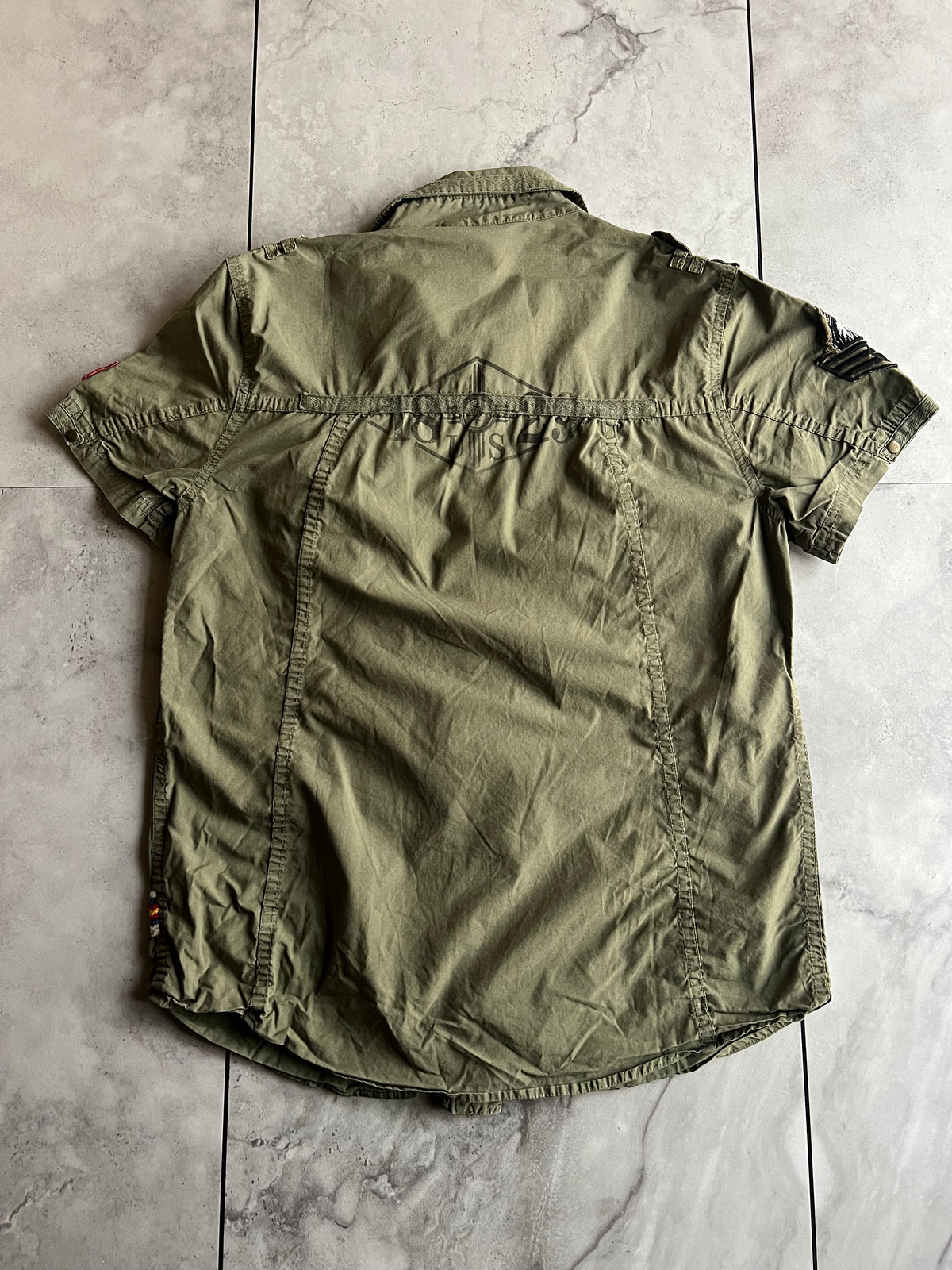 Geronimo Embroidered Military Button Up