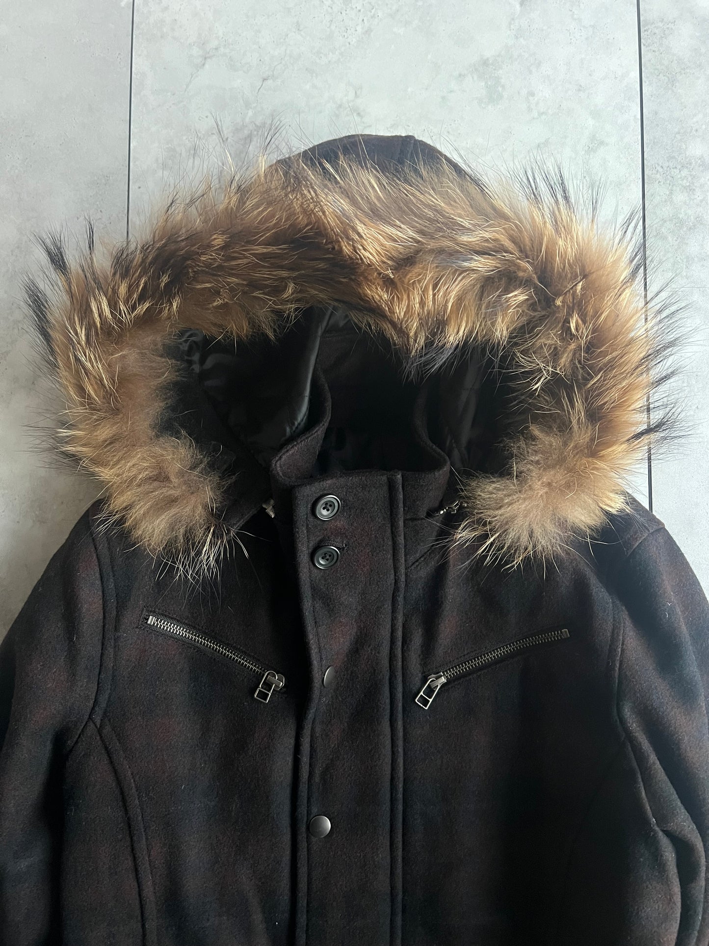 Edge Rupert Fur Hooded Flannel Jacket