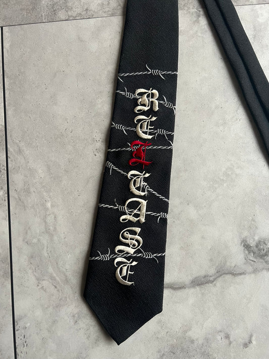 Batsu Club Barbwire Embroidered Tie