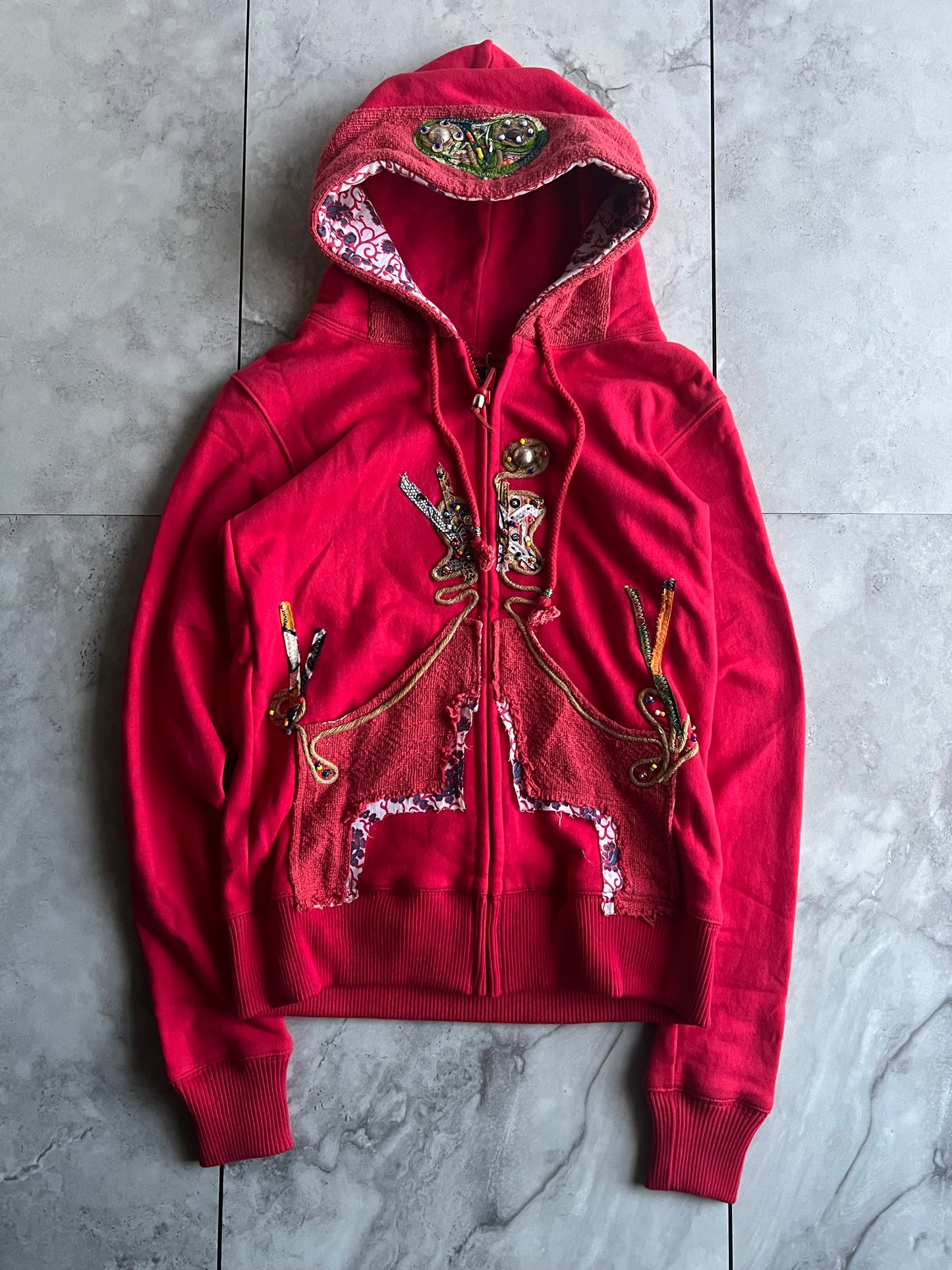 La Gate Beaded Embroidered “Gekko” Hoodie