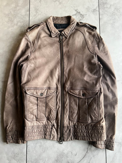 N.B.A Military Sheepskin Leather Jacket