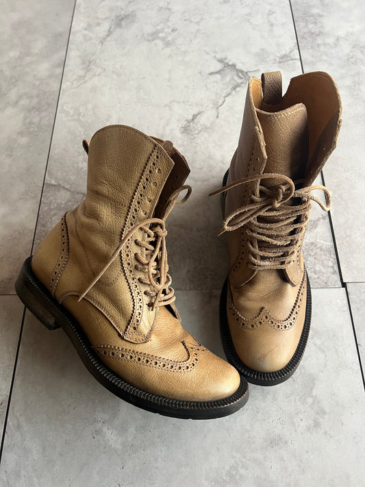 Mihara Yasuhiro Leather Lace Wester Colbag Boots