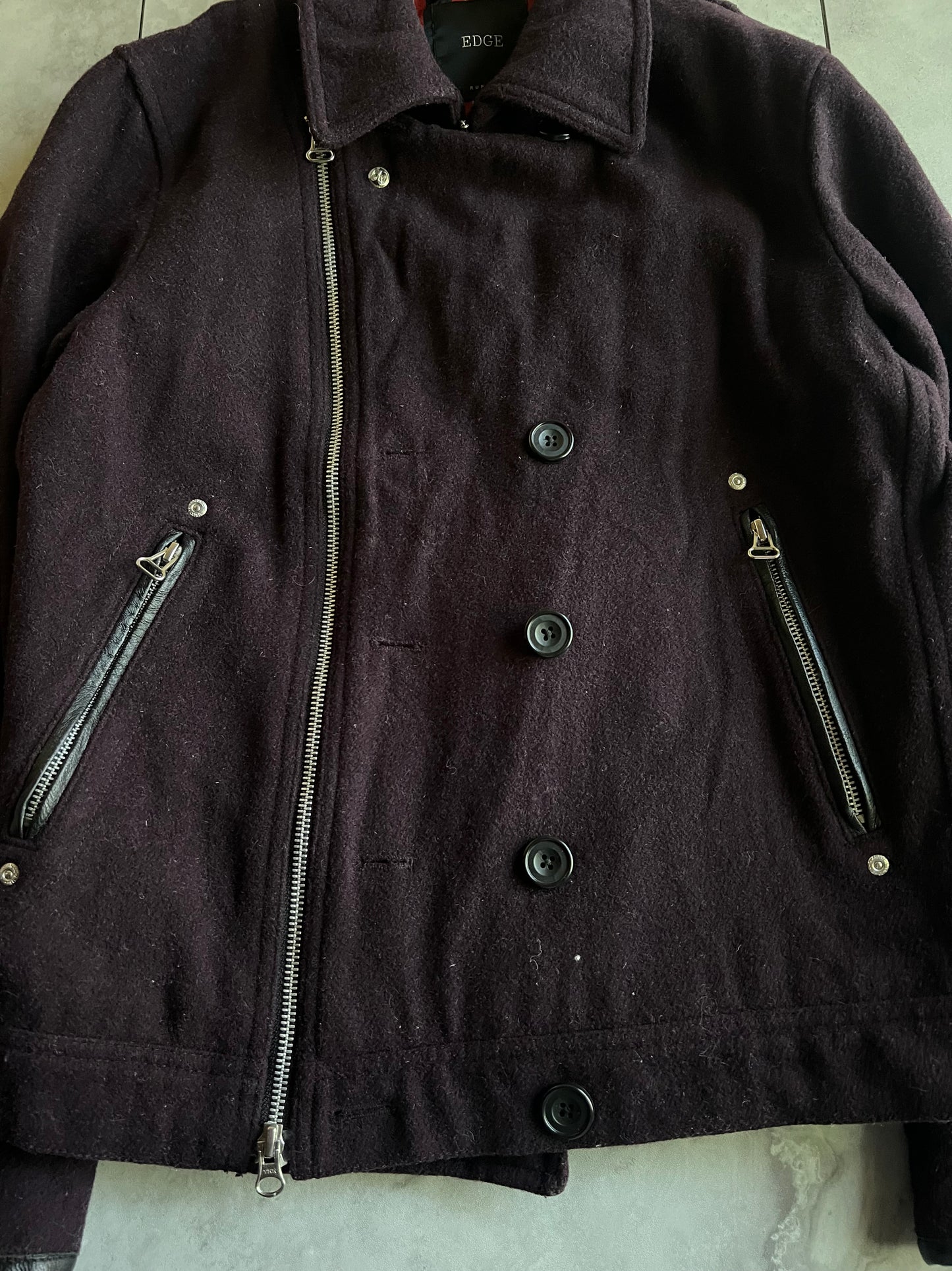Edge Rupert Purple 3-Way Zip- Pea Coat