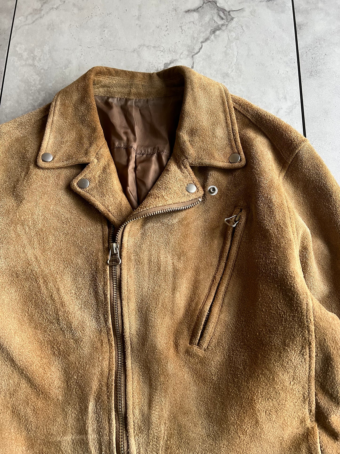 Vintage Suede Leather Rider Jacket