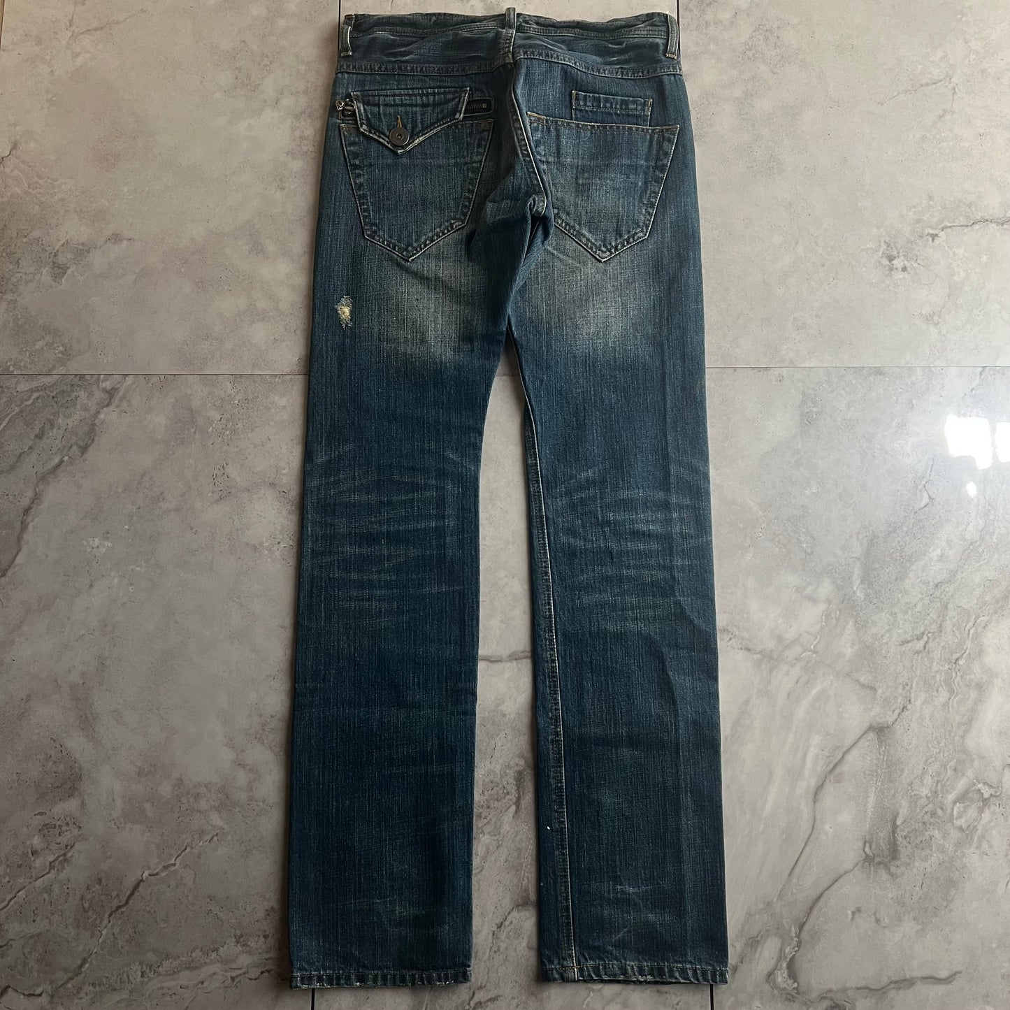 Rattle Trap Studded Union Jack Knee Distressed Denim