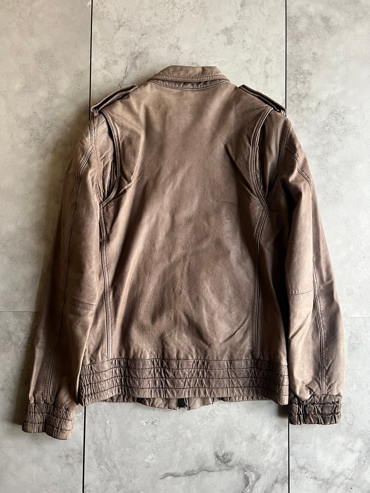 N.B.A Military Sheepskin Leather Jacket