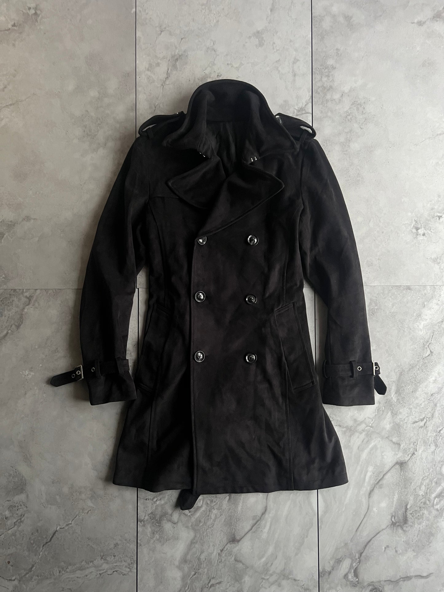 Fuga Suede “Noir” Trench Coat