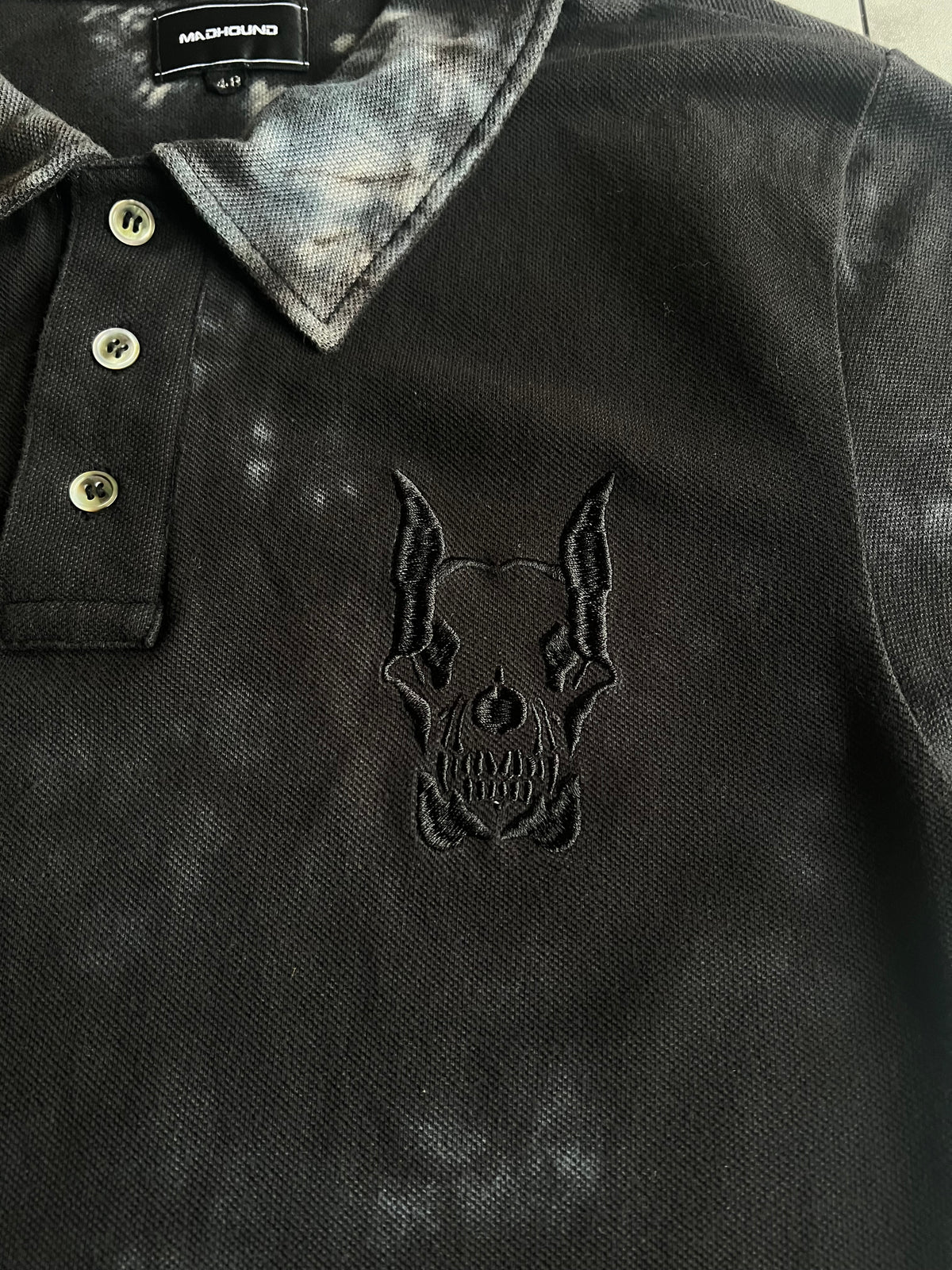 Mad Hound Acid Wash Embroidered Polo