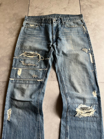 Edge Rupert Distressed Denim Flared Pants