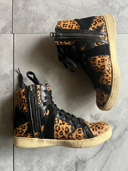 Attachment Pony Hair Leopard Side Zip Boots
