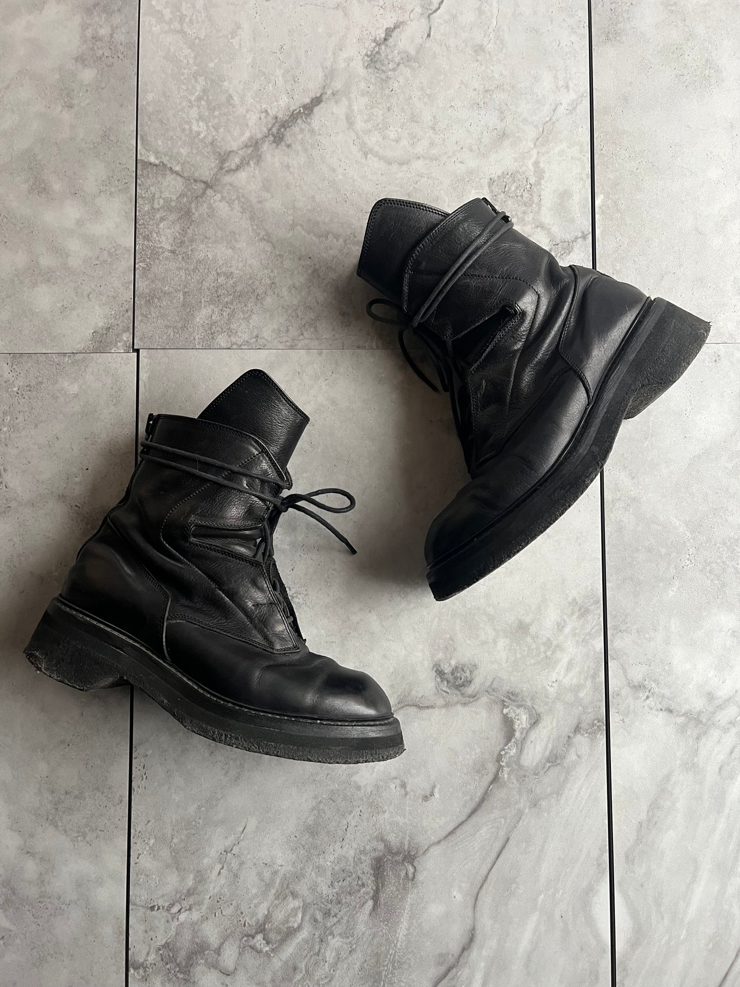 Julius_7 “Edge” Leather Combat Boots