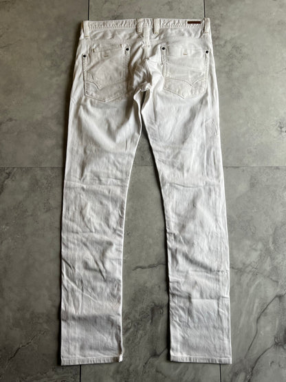 Nicole Club White Distressed Denim