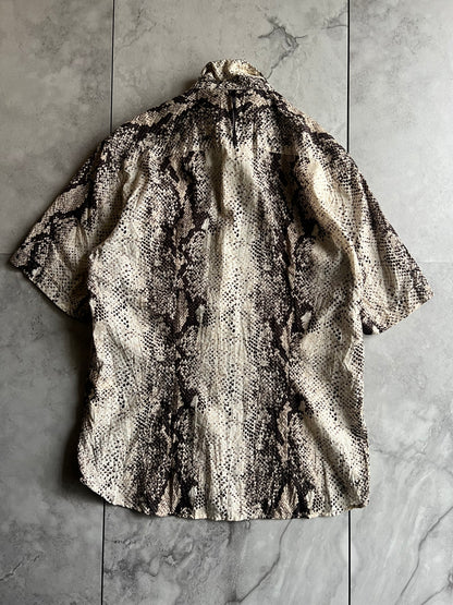 Nicole Club Python Print Wire-Collar Button Up