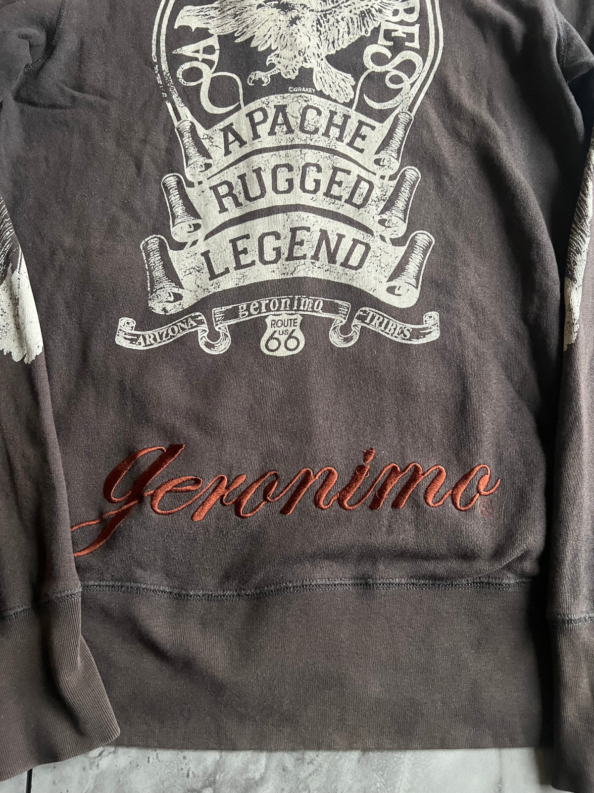 Geronimo Printed Embroidered Tribal Hoodie