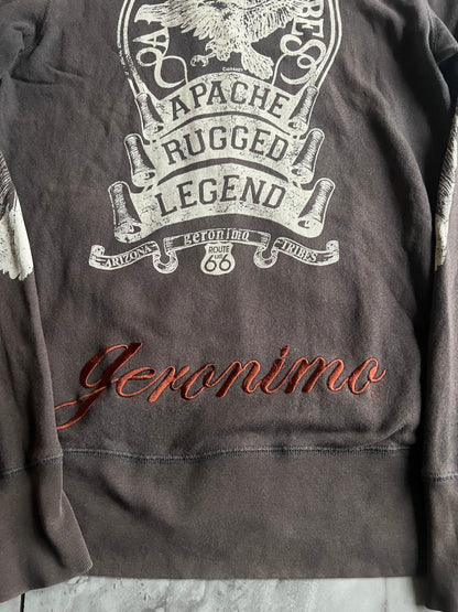 Geronimo Printed Embroidered Tribal Hoodie