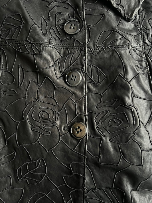 Emporio Armani Leather Bow Long Coat