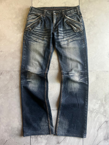 Nicole Club Whisker Wash Zipper Jeans