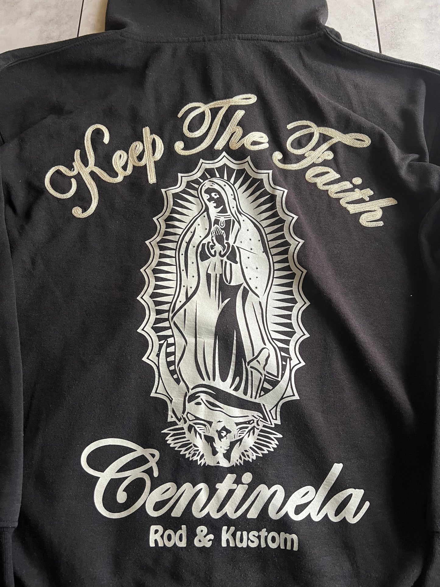 Shelty “Keep The Faith” Embroidered Zip-Up Hoodie