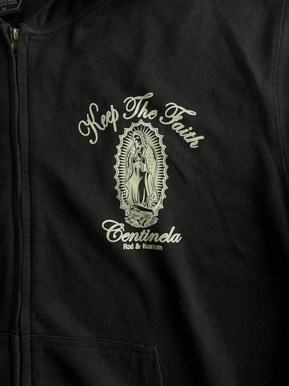 Shelty “Keep The Faith” Embroidered Zip-Up Hoodie