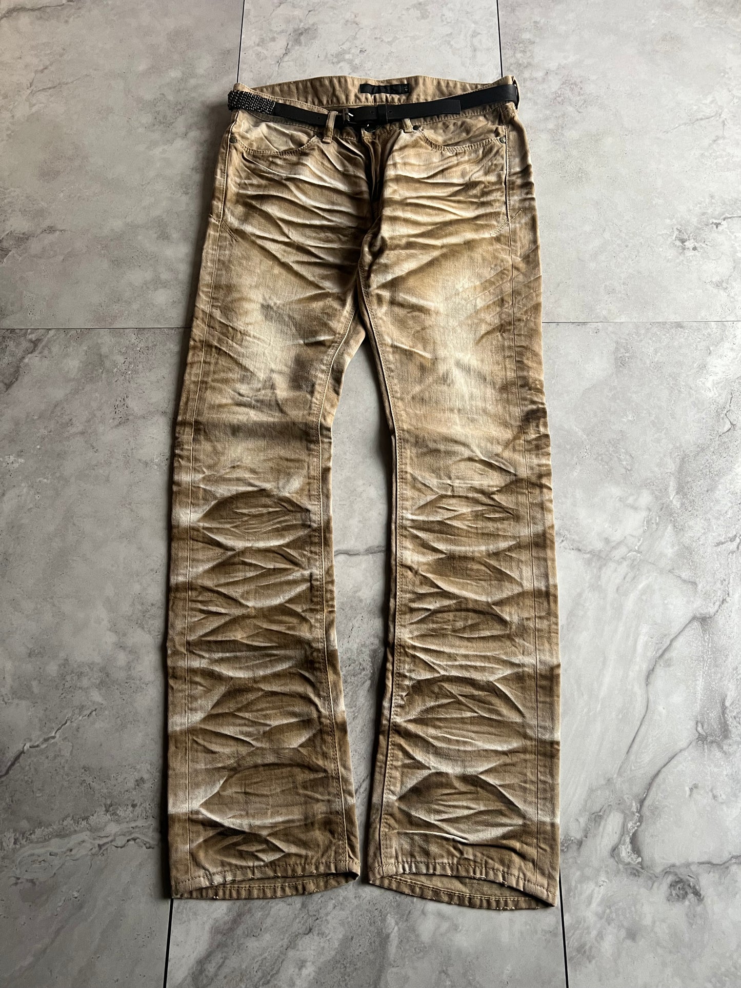 Fuga Desert Whisker Washed Snakeskin Patch Denim