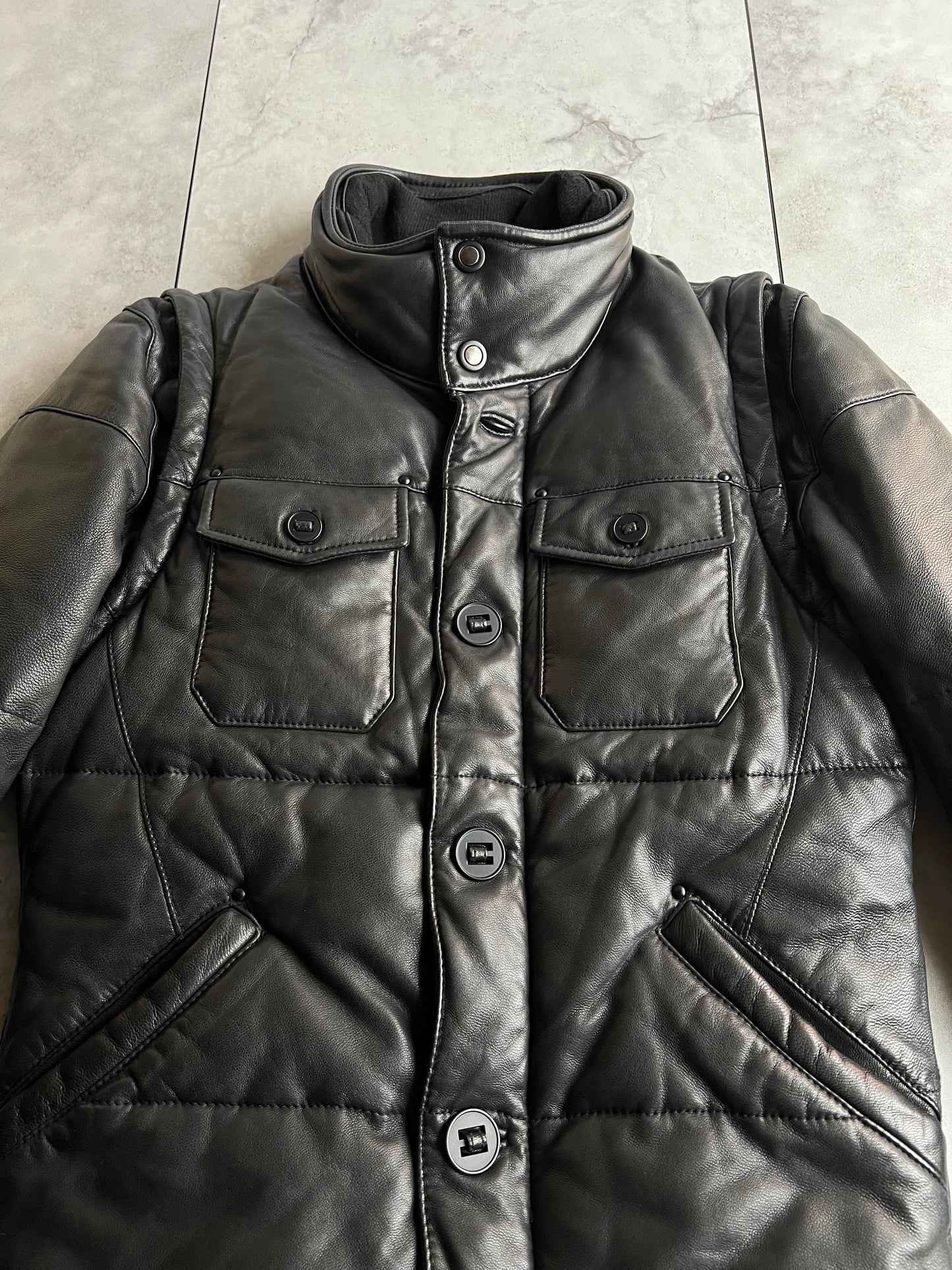Rielabo Sheepskin Leather Down Jacket