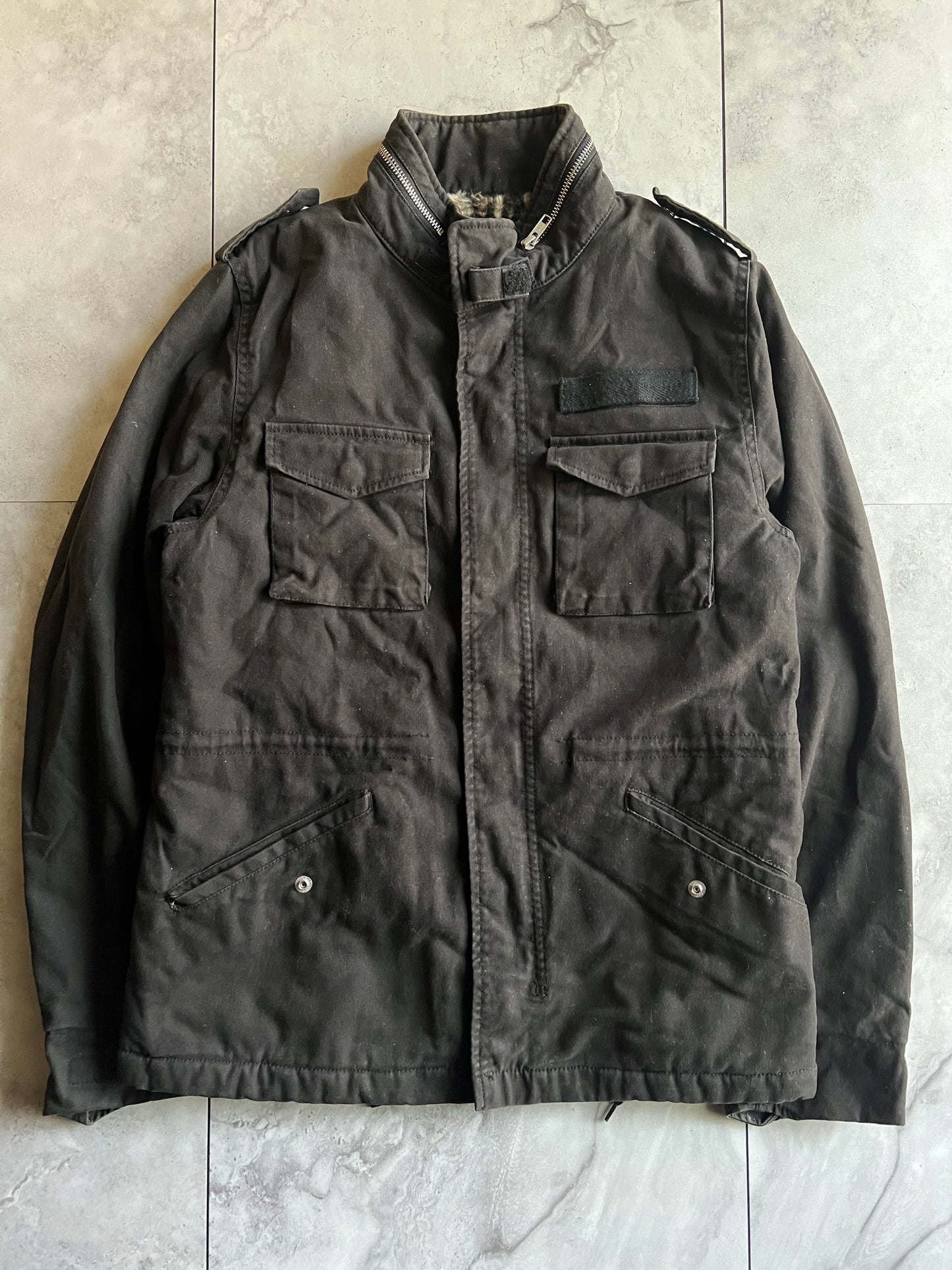 Varosh Leopard Fur Lined M-65 Jacket
