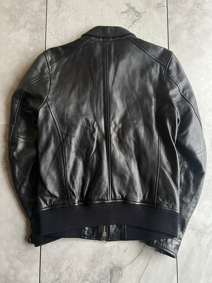 Bark Tannage Sheepskin Circle Pocket Leather Jacket