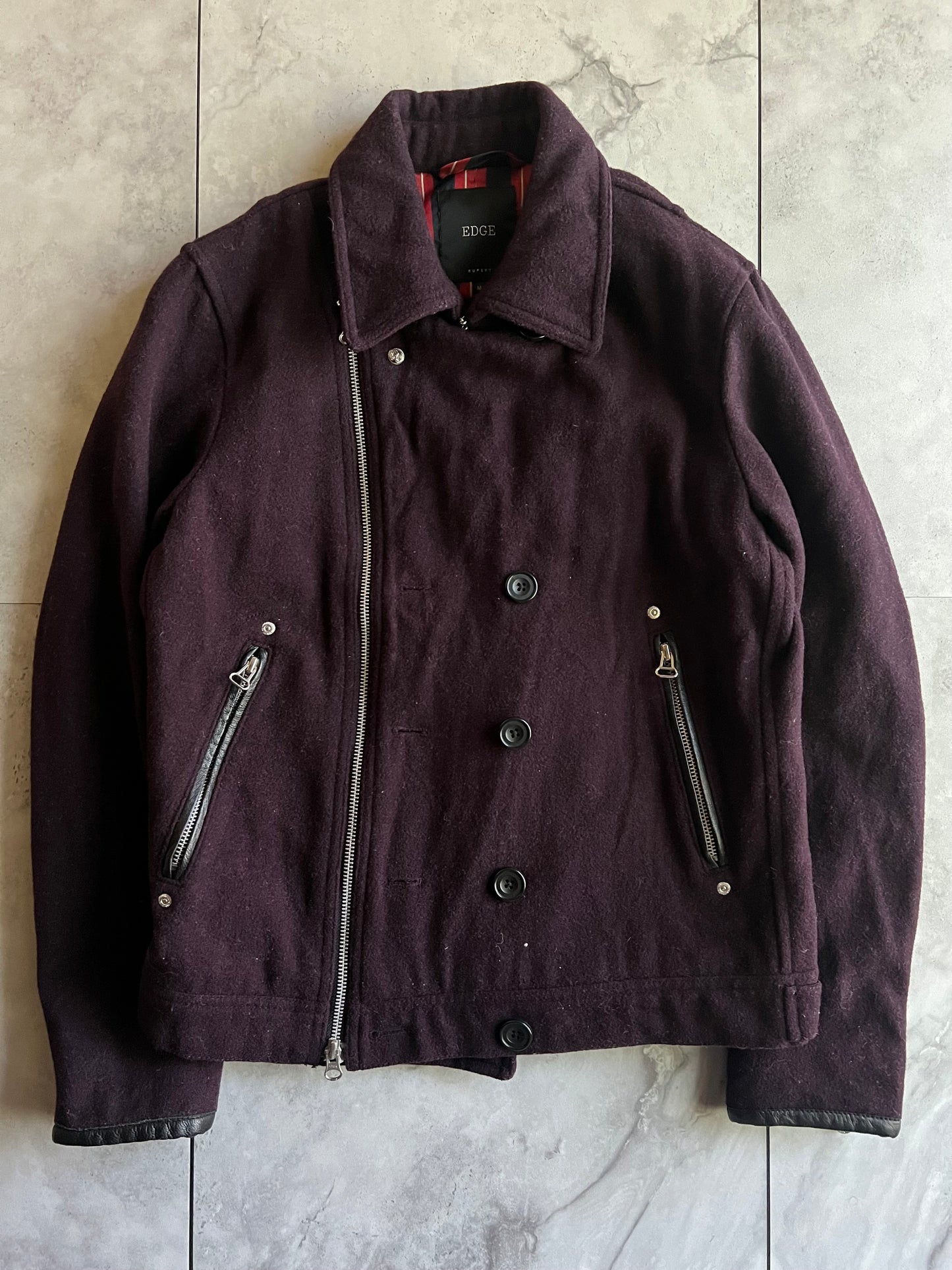 Edge Rupert Purple 3-Way Zip- Pea Coat