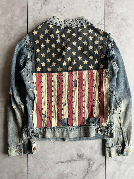Ralph Lauren Denim & Supply American Flag Studded Denim Jacket