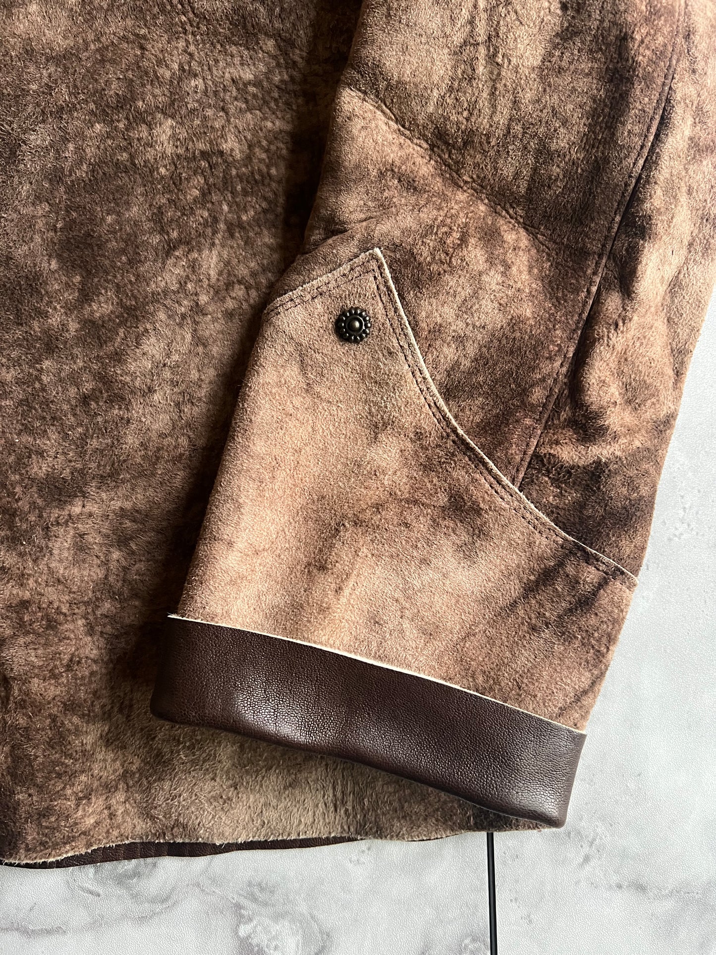 Obelisk Suede Sheepskin Leather Jacket