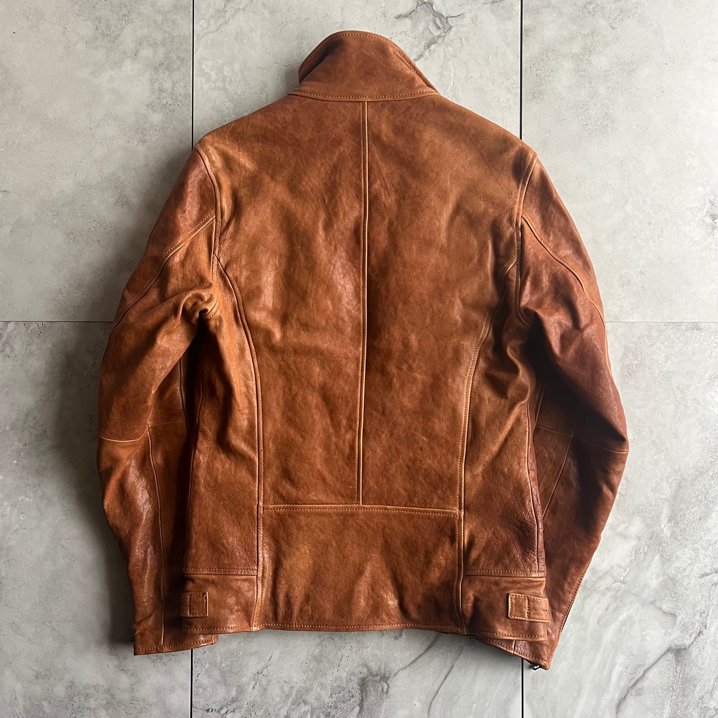 Shellac High Neck Leather Rider Jacket