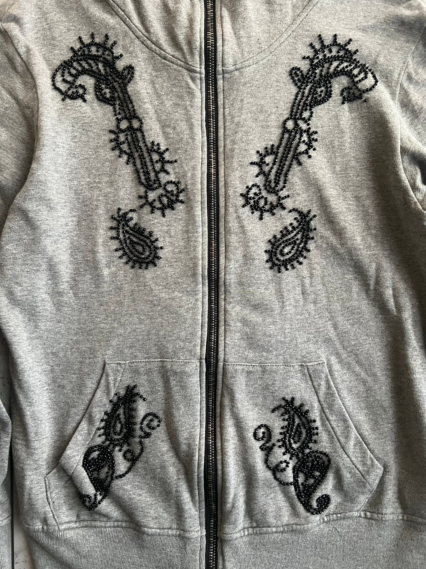 291295 Homme Beaded Embroidery “Guns” Gimp Hoodie