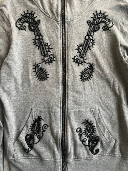 291295 Homme Beaded Embroidery “Guns” Gimp Hoodie