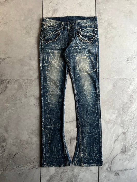 Agate Label Skinny Acid Wash Bootcuts
