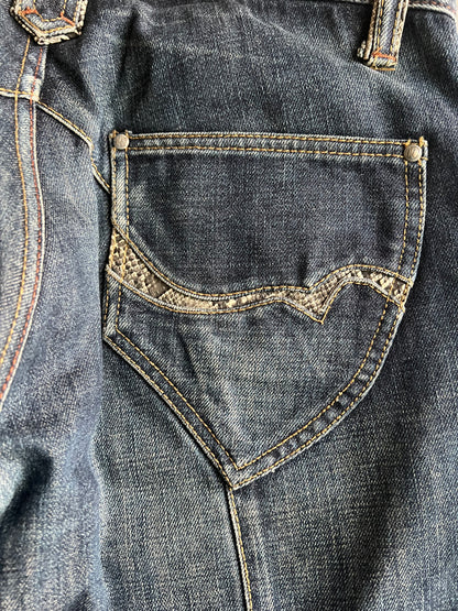 Nicole Club Python Wide Pocket Flared Denim