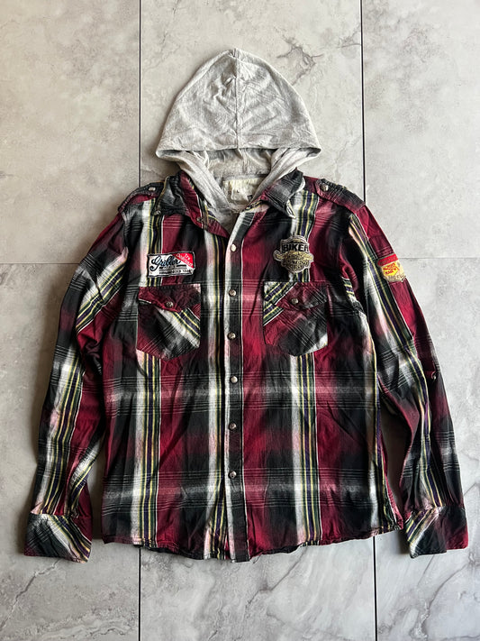 Agate Label Biker Hooded Flannel