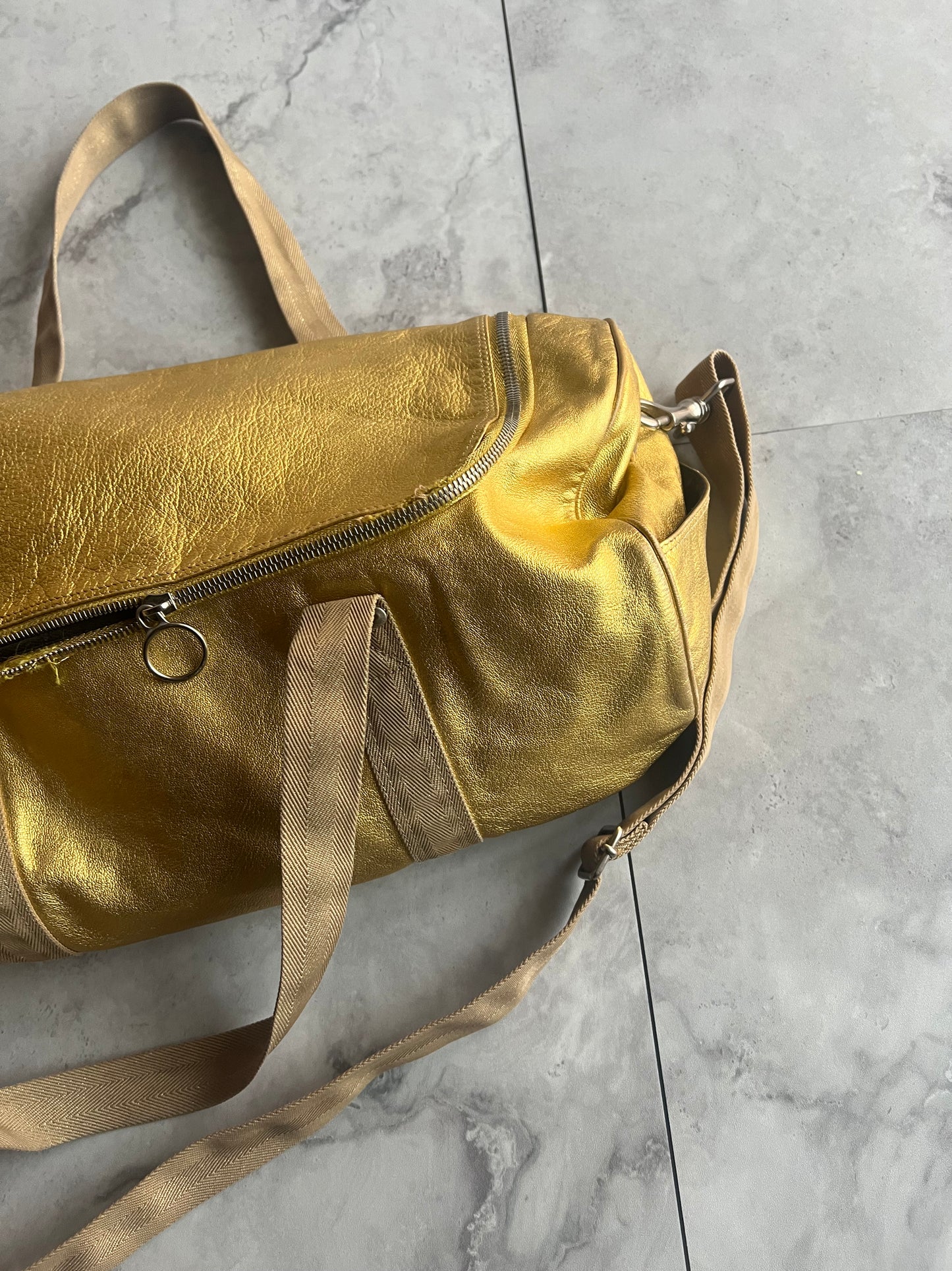 A/W05 Dior Homme Gold Drum Bag