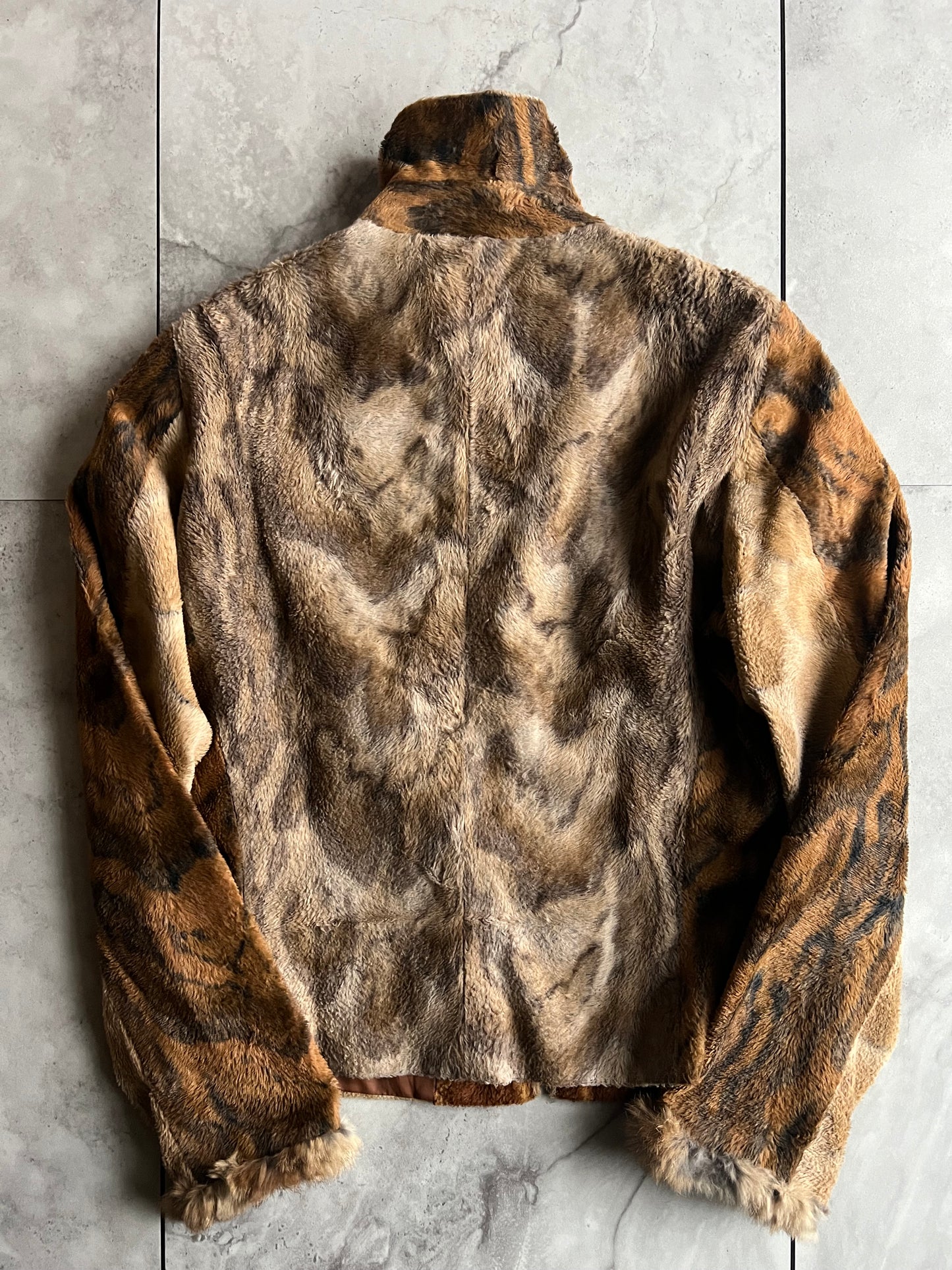 A/W2000 Gianfranco Ferre Leopard Rabbit Fur Effect Jacket