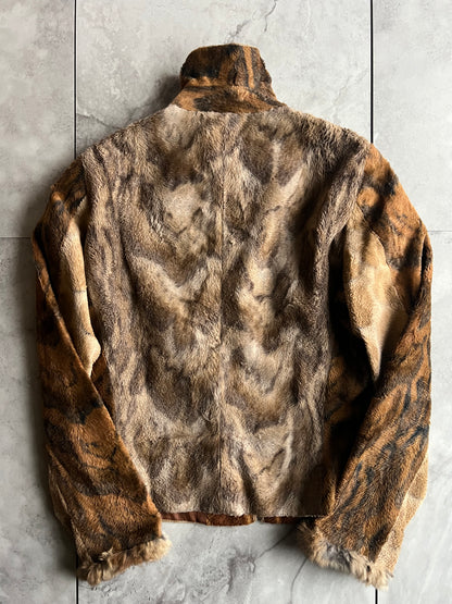 A/W2000 Gianfranco Ferre Leopard Rabbit Fur Effect Jacket