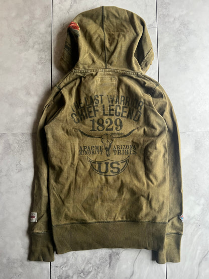 Geronimo Embroidered Tribal Zip-Up Hoodie