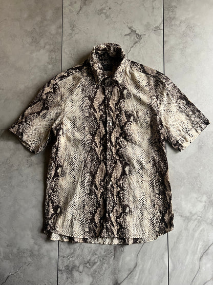 Nicole Club Python Print Wire-Collar Button Up