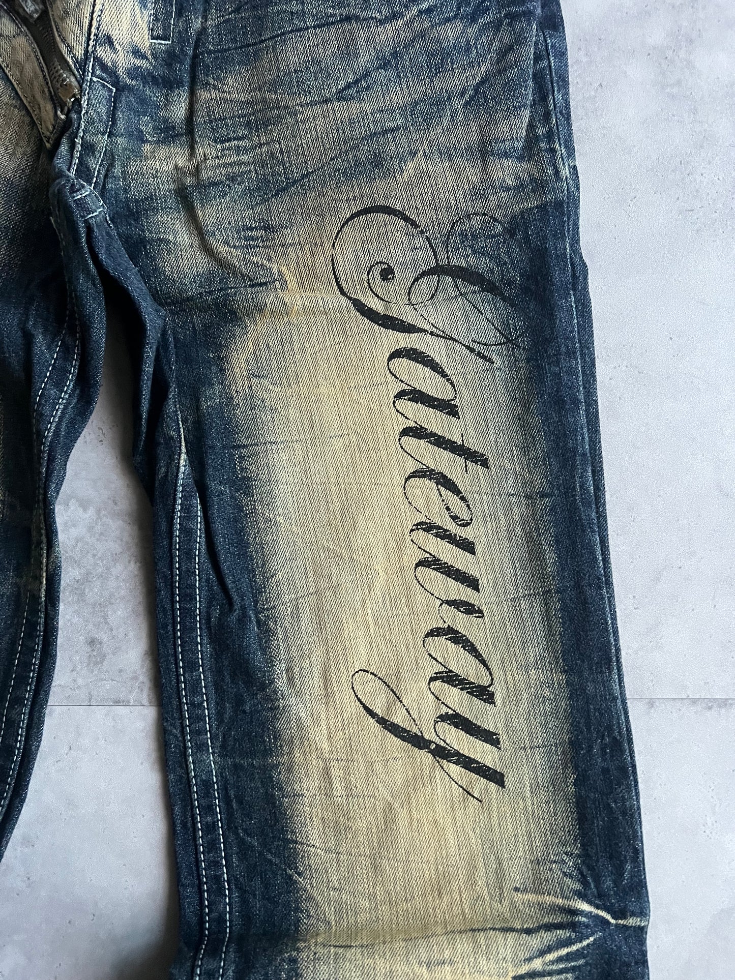 Agate Label “Gateway” Heavy Acid Wash Zipper Denim