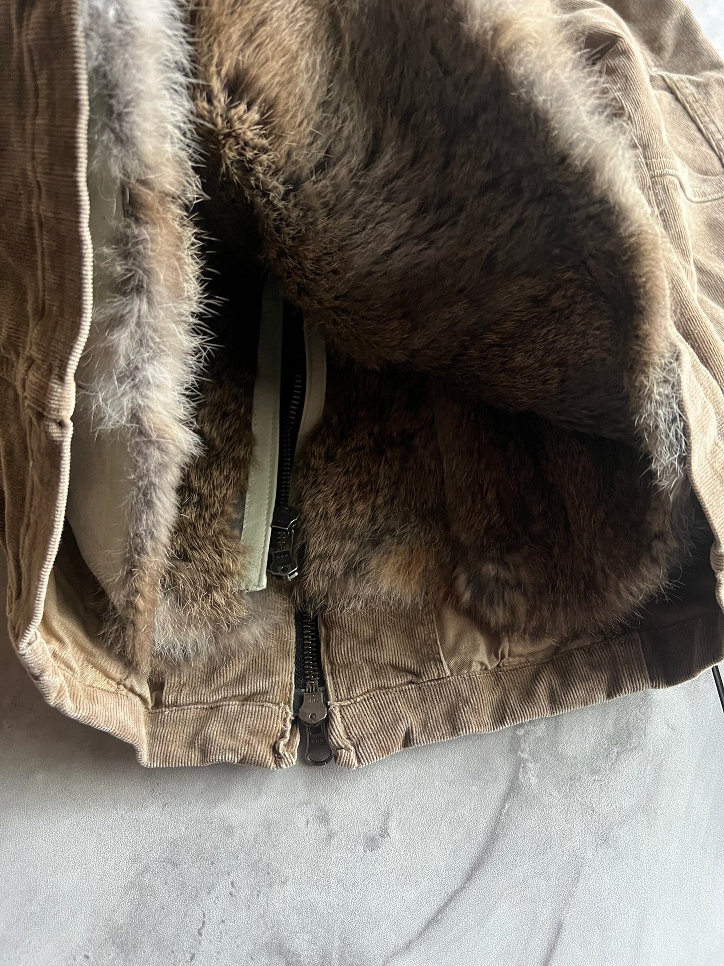 Kyoji Maruyama Rabbit Fur Lined Double Layered Corduroy Jacket