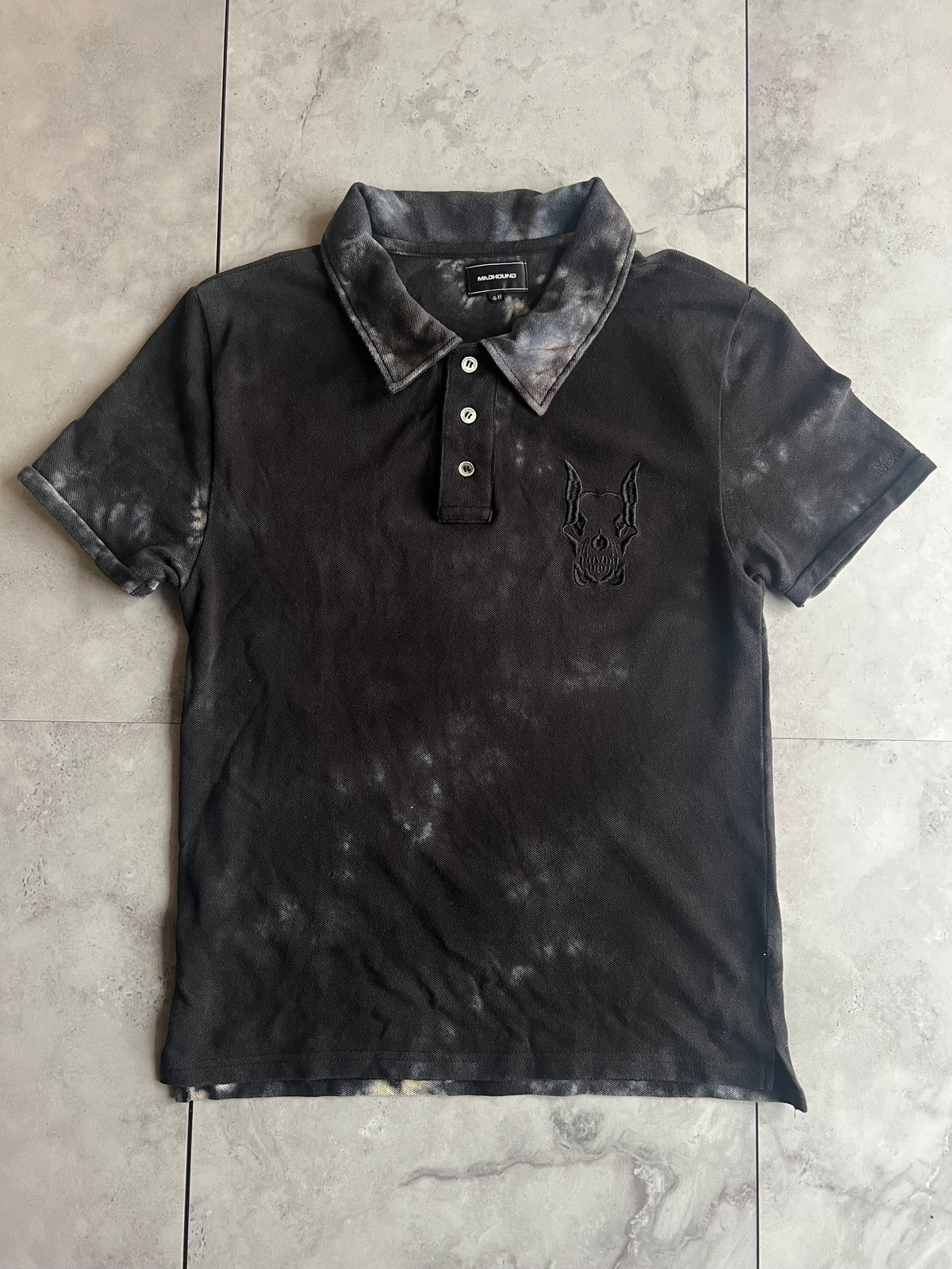 Mad Hound Acid Wash Embroidered Polo