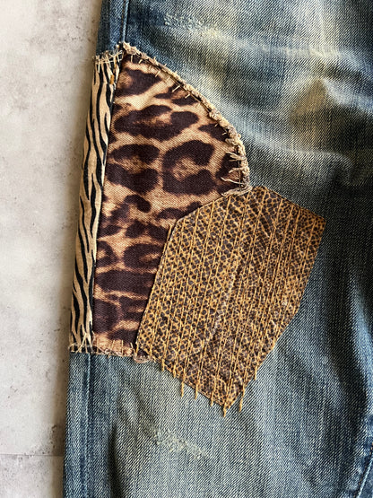 Ralph Lauren Denim & Supply Leopard Print Distressed Skinny Jeans