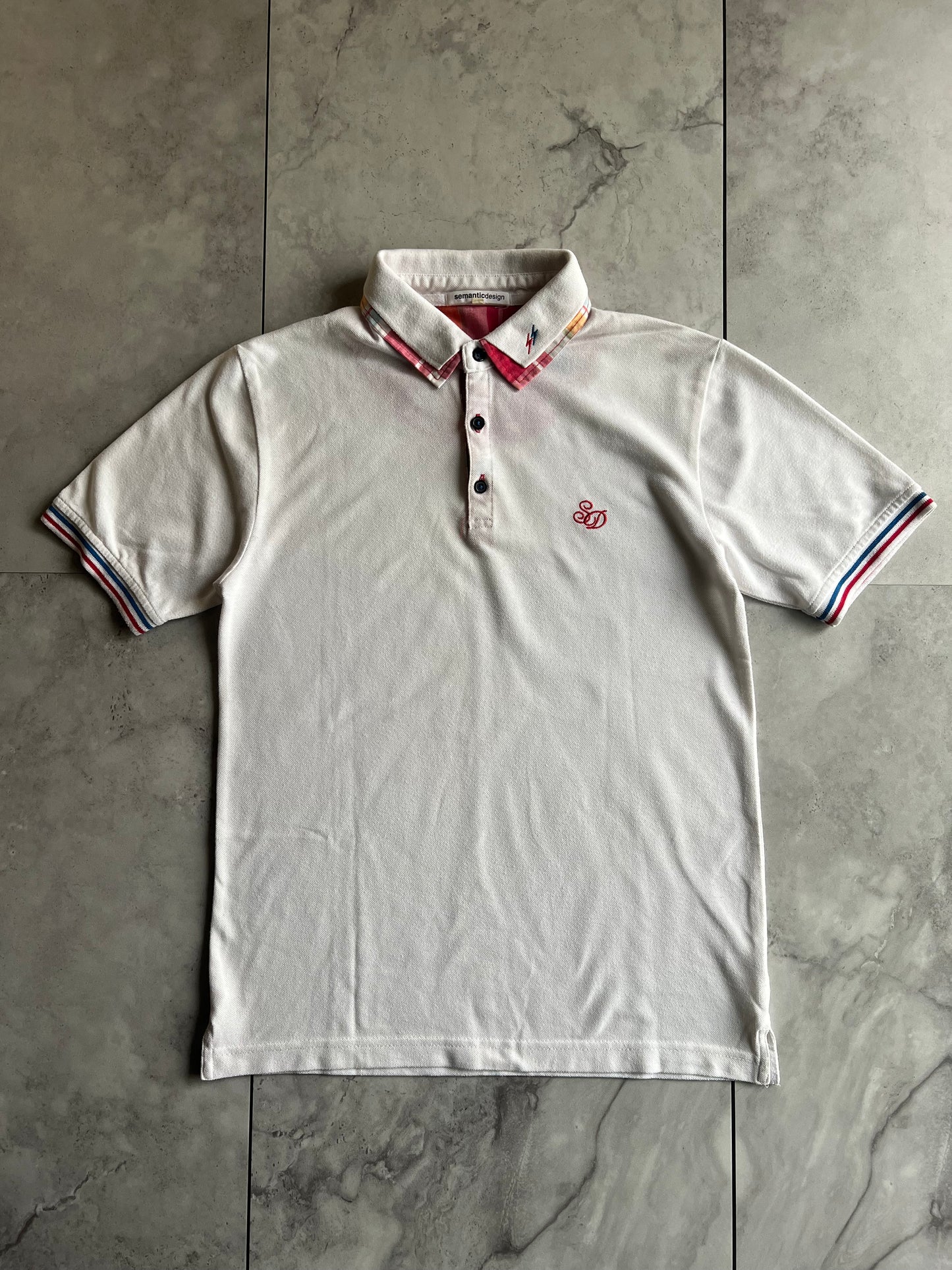 Semantic Design Layered Collar Polo Shirt