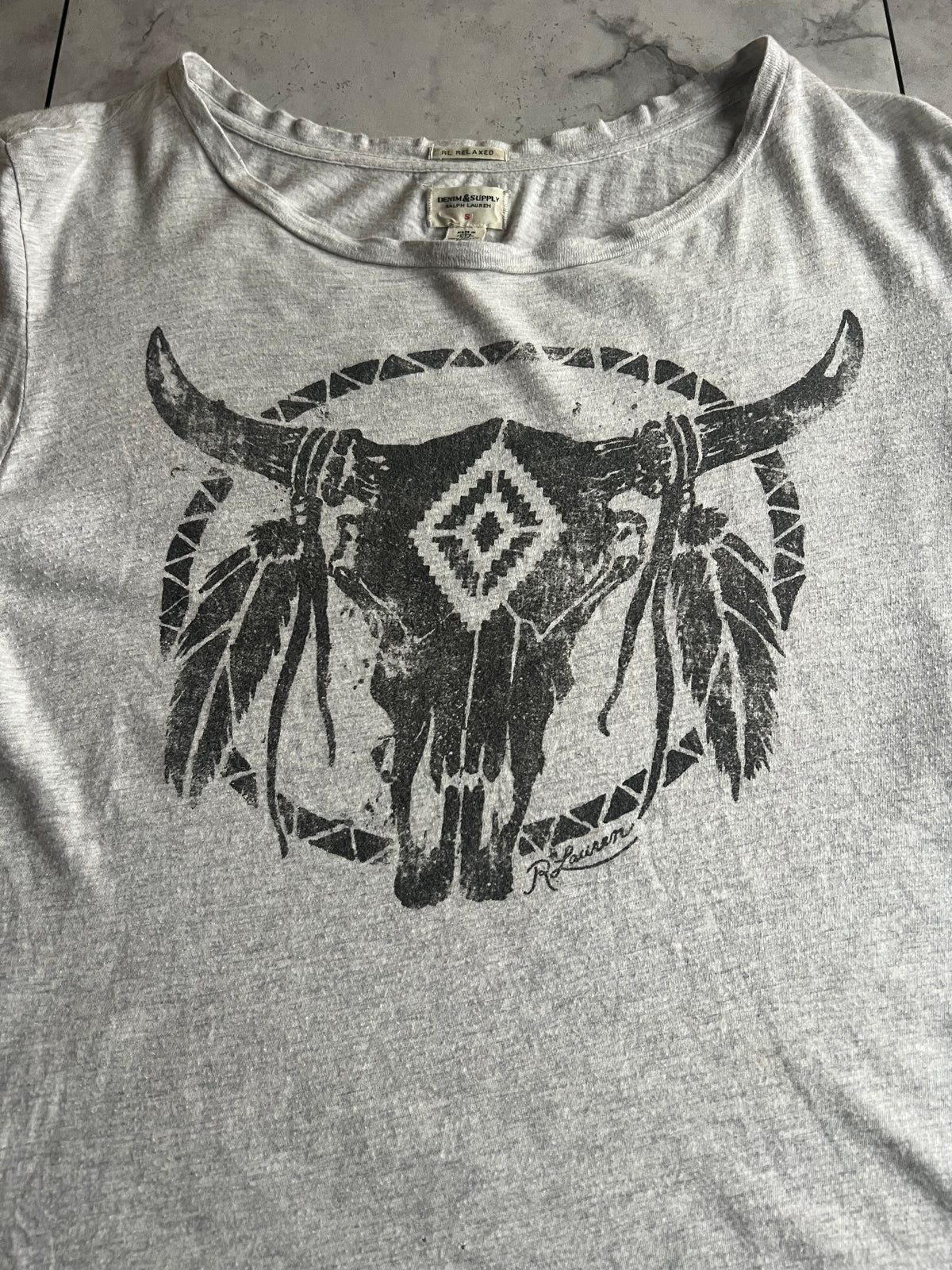 Vintage Faded Ralph Lauren Denim & Supply “Longhorn” Tee