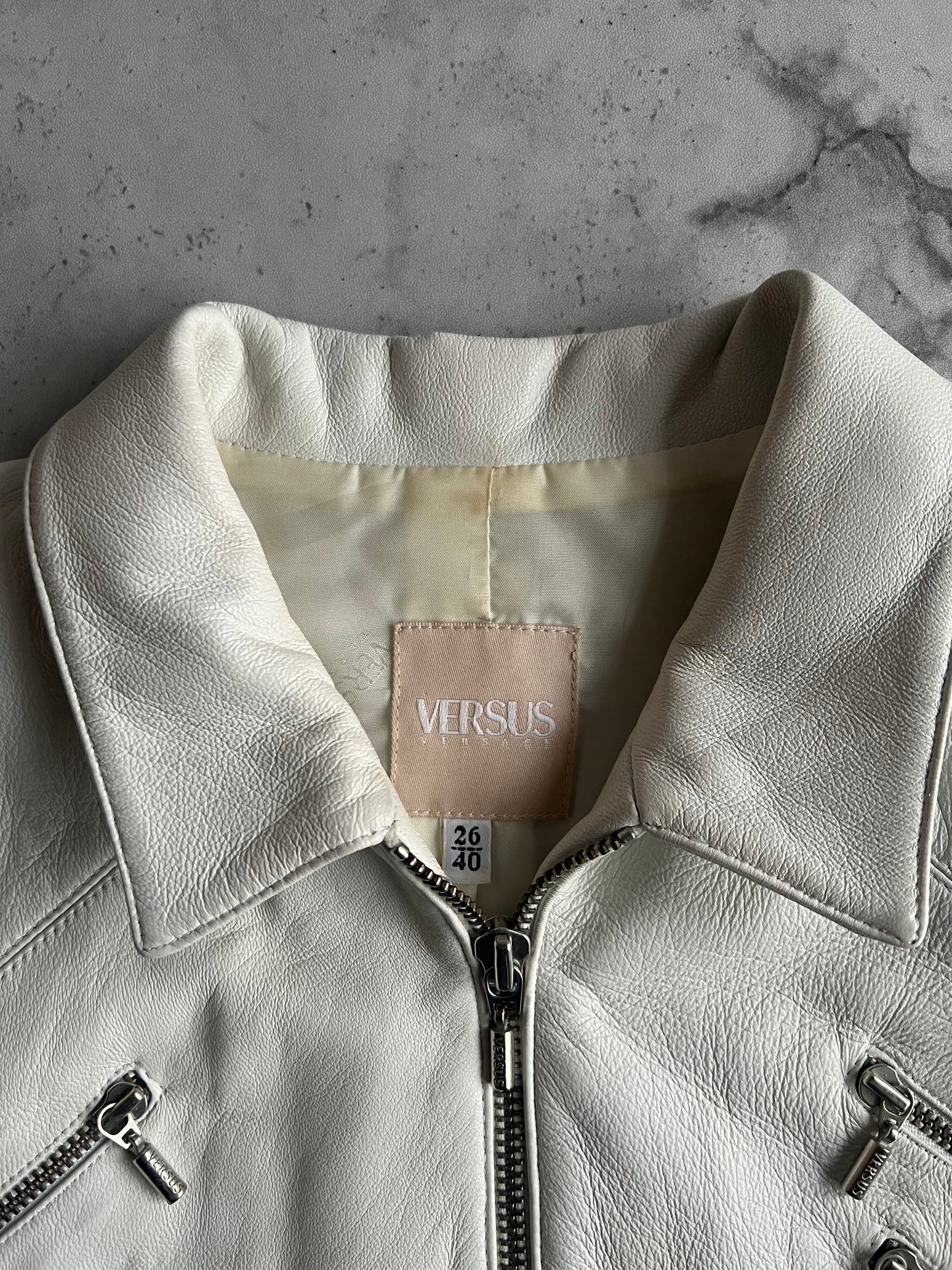 2000’s Versache Leather Moto Zipper Jacket