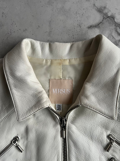 2000’s Versache Leather Moto Zipper Jacket